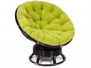 Кресло-качалка Papasan w 23/01 B с подушкой Antique brown, флок Олива в Верхней Пышме - verhnyaya-pyshma.magazin-mebel74.ru | фото