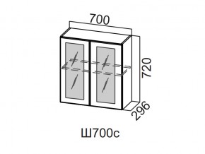 Ш700с/720 Шкаф навесной 700/720 (со стеклом) в Верхней Пышме - verhnyaya-pyshma.magazin-mebel74.ru | фото